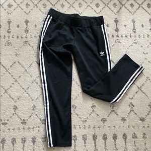 adidas Black Track Pants with White Stripes